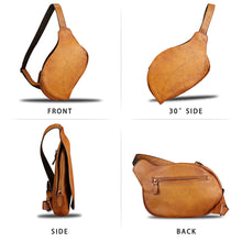 Load image into Gallery viewer, Genuine Leather Sling Bag for Women - Vintage Real Leather Sling Backpack Fashion Shoulder Crossbody Chest Bag
