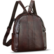 Load image into Gallery viewer, Genuine Leather Backpack Purse for Women Vintage Casual Daypack Back Bag Handmade Knapsack Western Rivets Rucksack
