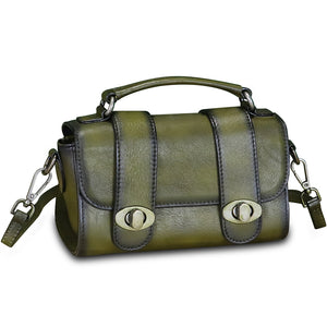Genuine Leather Satchel for Women Vintage Purse Handmade Handbag Retro Crossbody Bag Purse