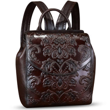 Load image into Gallery viewer, Genuine Leather Backpack Purse Vintage Casual Daypack College Bag Handmade Cowhide Western Rucksack
