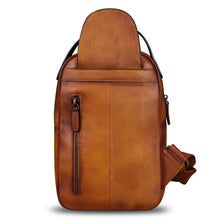 Load image into Gallery viewer, Genuine Leather Silng Bag for Men and Women Vintage Leather Sling Backpack Purse Shoulder Crossbody Bag Chest Bag A588
