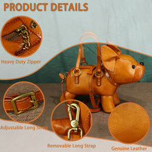 Load image into Gallery viewer, Genuine Leather Purses and Handbags for Women Unique Handmade French Bulldog Shape Crossbody Shoulder Bag Vintage Satchel
