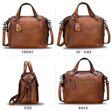 Load image into Gallery viewer, Genuine Leather Satchel for Women Handmade Vintage Crossbody Bag Shoulder Purses for Ladies
