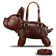 Load image into Gallery viewer, Genuine Leather Purses and Handbags for Women Unique Handmade French Bulldog Shape Crossbody Shoulder Bag Vintage Satchel
