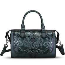 Load image into Gallery viewer, Genuine Leather Purses and Handbags for Women Vintage Embossed Leather Top Handle Crossbody Shoulder Bag Satchel Bag Strap
