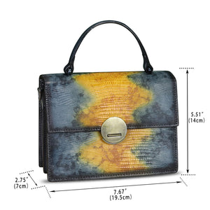 Genuine Leather Satchel for Women Small Purse Vintage Handmade Top Handle Handbag Retro Designer Crossbody Phone Bag