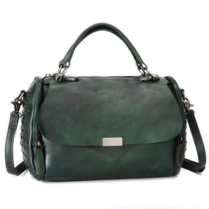 Genuine Leather Purses and Handbags for Women Vintage Handmade Leather Top Handle Shoulder Bag Crossbody Satchel Purse