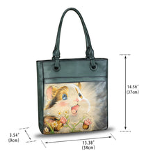 Load image into Gallery viewer, Genuine Leather Shoulder Bag for Women Hand Painted Leather Handbag Handmade Work Tote Bag Casual Hand Purse
