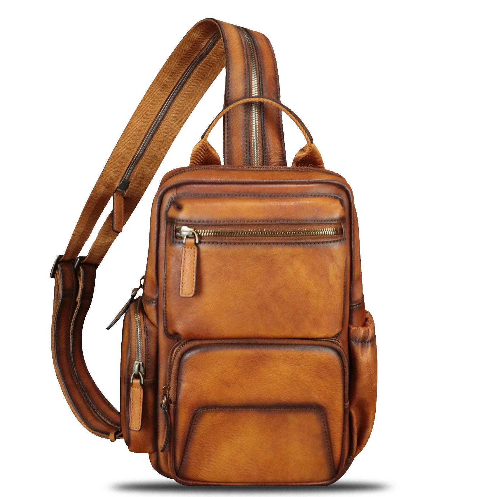 Genuine Leather Silng Bag for Men and Women Large Leather  display picture 1