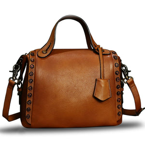 Genuine Leather Purses and Handbags for Women Vintage Handmade Fashion Leather Shoulder Bag Crossbody Satchel with Strap