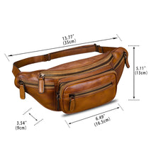 Load image into Gallery viewer, Genuine Leather Fanny Pack for Women and Men Real Leather Sling Bag Crossbody Bag Fashion Waist Bag Chest Purse

