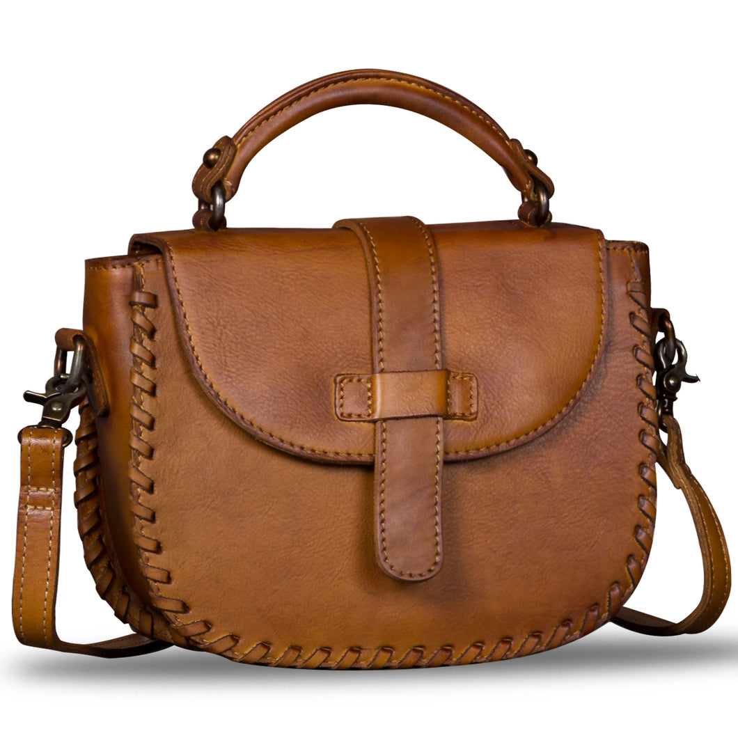 Genuine Leather Crossbody Satchel A291