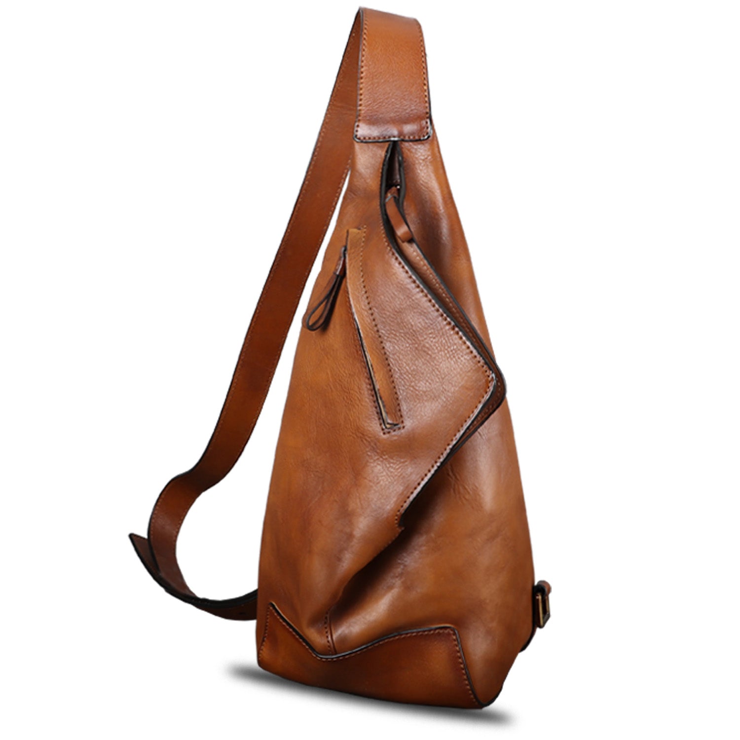 Genuine Leather Sling Bag Crossbody Casual Hiking Daypack 
