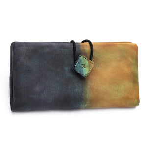 Genuine Leather Hand-dye Wallet Vintage Purse S0122