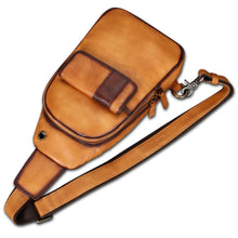 Load image into Gallery viewer, Genuine Leather Sling Bag Hiking Daypack W2029
