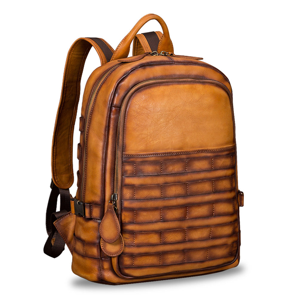 Vintage Genuine Leather Backpack Purse Large Travel Daypack Laptop Bag Amazon.com | Denny&Dora Genuine Leather Backpack Luxury  main image 3