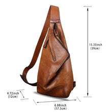 Load image into Gallery viewer, Genuine Leather Sling Bag Crossbody Casual Hiking Daypack Vintage Handmade Shoulder Backpack Motorcycle Chest Bags W0725
