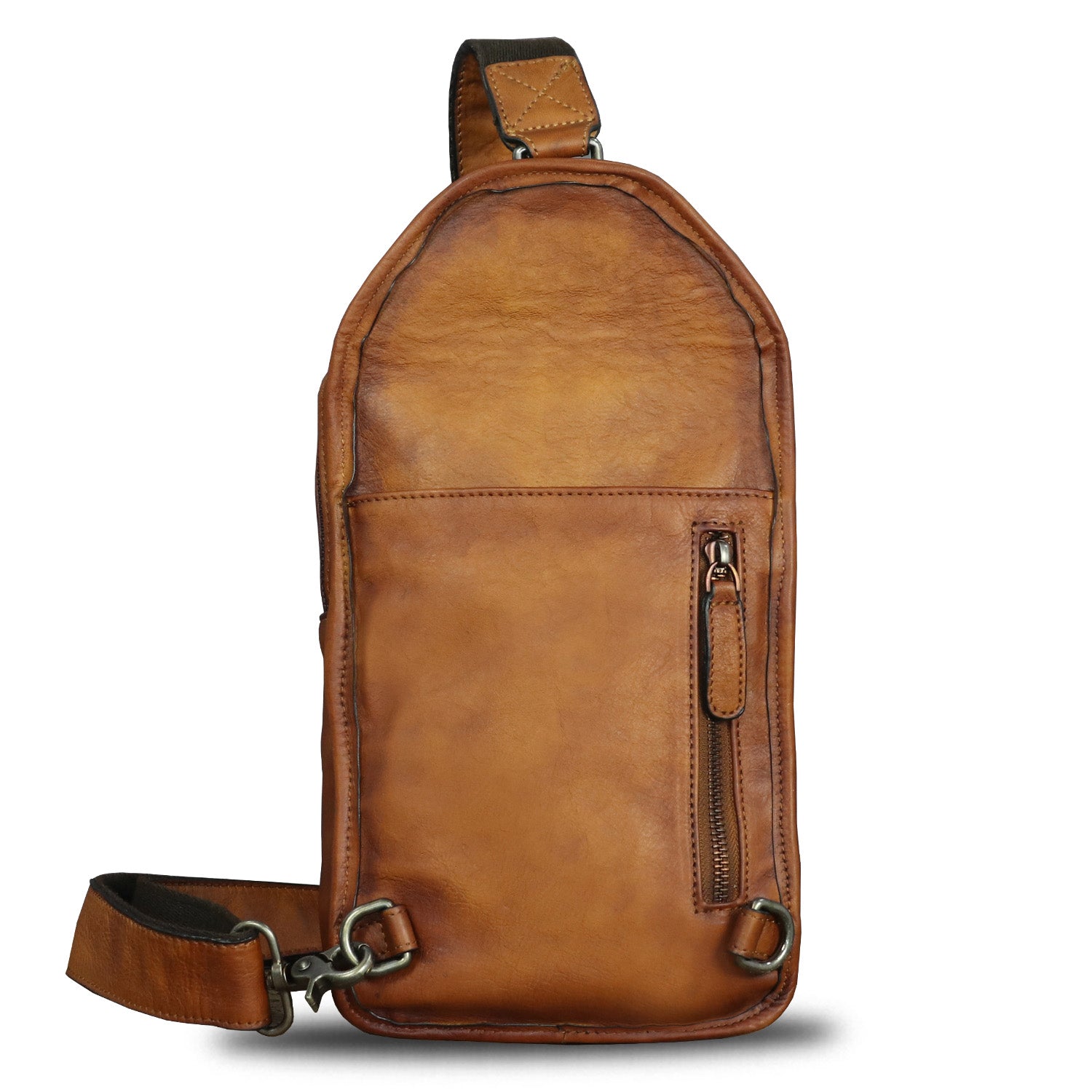 Genuine Leather Sling Backpack Travel Bag Mens Daypack – VacationGrabs