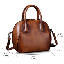 Load image into Gallery viewer, Genuine Leather Handbags for Women Top Handle Satchel Purses Ladies Shoulder Bag Handmade Vintage Crossbody Bag A383
