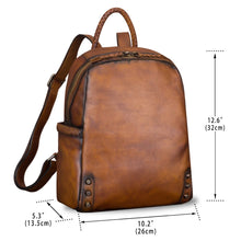 Load image into Gallery viewer, Genuine Leather Backpack for Women Vintage Real Leather Knapsack Purse Rucksack Fashion Daypack Bag High Capacity A327
