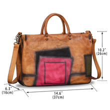 Load image into Gallery viewer, Genuine Leather Purses and Handbags for Women Vintage Handmade Leather Large Top Handle Bag Shoulder Bag Satchel W0982
