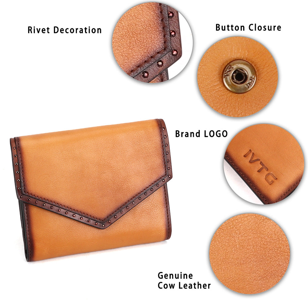 Handcrafted Button Closure Genuine Leather Wallet