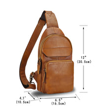 Load image into Gallery viewer, Genuine Leather Sling Bag for Man and Women Crossbody Purse Handmade Retro Shoulder Backpack Vintage Chest Bags LRTO-A853
