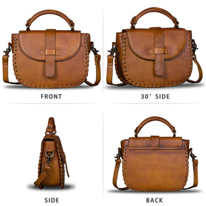 Genuine Leather Crossbody Satchel A291