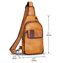 Load image into Gallery viewer, Genuine Leather Sling Bag Hiking Daypack W2029
