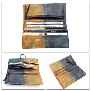 Genuine Leather Hand-dye Wallet Vintage Purse S0122