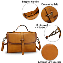 Load image into Gallery viewer, Genuine Leather Satchel Crossbody Bags for Women Handmade Vintage Top Handle Handbags Purse F8407
