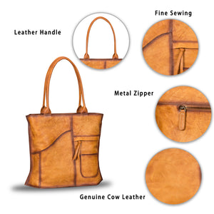 Genuine Leather Shoulder Bag Tote Bag for Women Vintage Real Leather Purses and Handbags Top Handle Satchel Bag W0762