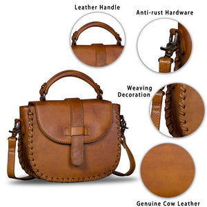 Genuine Leather Crossbody Satchel A291