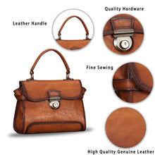 Load image into Gallery viewer, Genuine Leather Purses and Handbags for Women Vintage Real Leather Shoulder Bag Crossbody Purses Satchel Bag with Strap W0749
