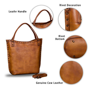 Genuine Leather Large Shoulder Bag Tote Bag for Women Vintage Real Leather Purses and Handbags Satchel Crossbody Bag A256