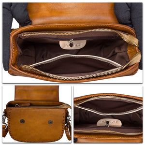 Genuine Leather Crossbody Satchel A291