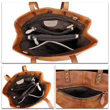 Load image into Gallery viewer, Genuine Leather Tote Bag Satchel Shoulder Bag Purse
