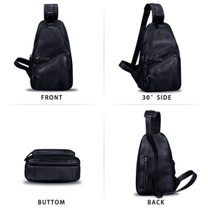 Genuine Leather Sling Bags for Men and Women Chest Shoulder Backpack Handmade Crossbody Motocycle Daypack A536