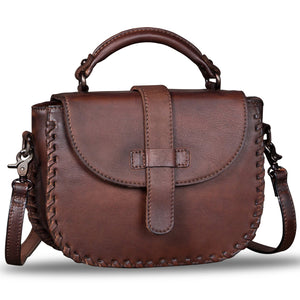 Genuine Leather Crossbody Satchel A291