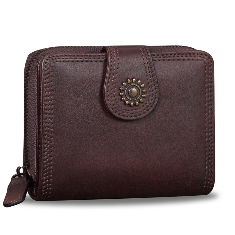 Genuine Leather Wallet S0129 Brown