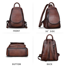 Load image into Gallery viewer, Genuine Leather Backpack for Women Vintage Real Leather Rucksack Fashion Shoulder Knapsack Purse Daypack Bag A358
