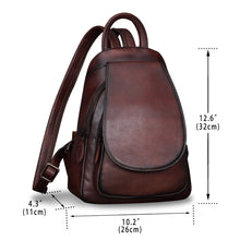 Load image into Gallery viewer, Genuine Leather Backpack for Women Vintage Real Leather Rucksack Fashion Shoulder Knapsack Purse Daypack Bag A358
