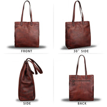 Load image into Gallery viewer, Genuine Leather Tote Bag Satchel Shoulder Bag Purse
