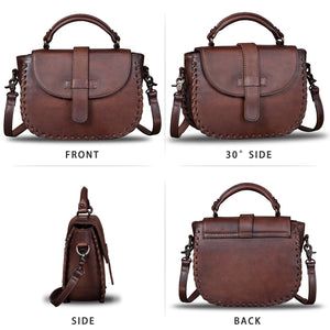 Genuine Leather Crossbody Satchel A291