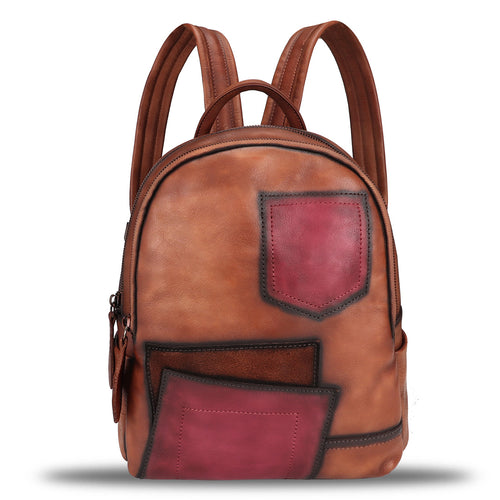 Genuine Leather Backpack for Men and Women Leather Rucksack Knapsack