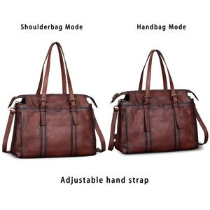 Genuine Leather Shoulder Bag Tote Bag for Women Vintage Real Leather Purses and Handbags Crossbody Satchel Bag with Strap W0757