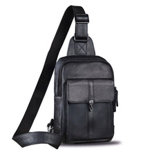 Load image into Gallery viewer, Genuine Leather Sling Bag Casual Shoulder Hiking Backpack Vintage Handmade Crossbody Bag Retro Chest Daypack A1350
