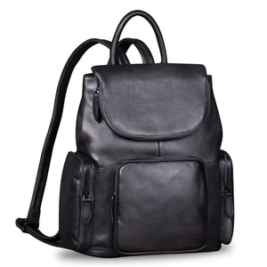 Genuine Leather Backpack for Women Vintage Real Leather Rucksack Fashion Backpack Purse Daypack Bag High Capacity A352