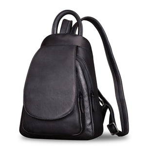 Genuine Leather Backpack for Women Vintage Real Leather Rucksack Fashion Shoulder Knapsack Purse Daypack Bag A358