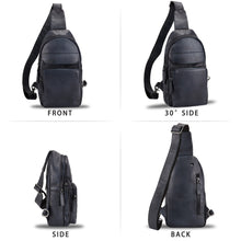 Load image into Gallery viewer, Genuine Leather Sling Bag for Man and Women Crossbody Purse Handmade Retro Shoulder Backpack Vintage Chest Bags LRTO-A853
